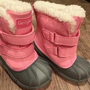 Cat & Jack Pink and Gray Snow Boots